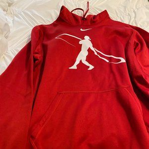 Nike Therma Fit Red Baseball Hoodie Sweat Shirt Size Medium new without tags
